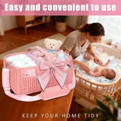 Baby Diaper Caddy Organizer – Adjustable Shoulder Strap, Large Nursery Storage - Image 6