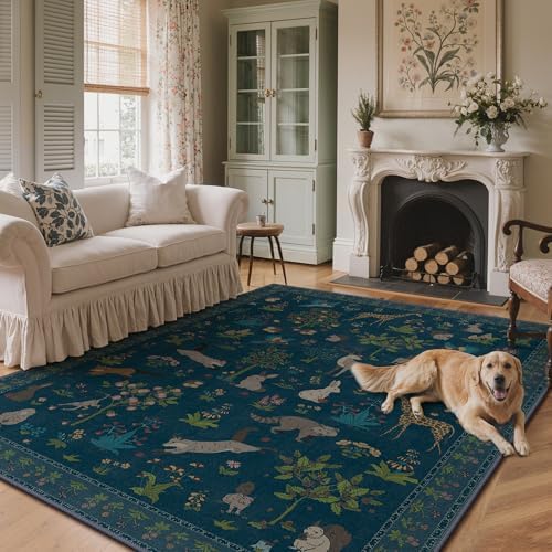 BESBLEE 6X9 Washable Area Rug for Living Room, Animal Non Slip by BESBLEE