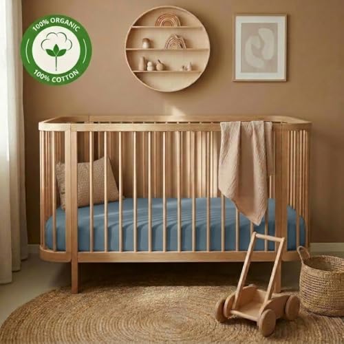 Crib Sheets, 100% Organic Cotton Muslin, Fitted 28"x52" Standard - Image 6