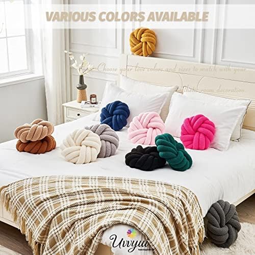 Uvvyui Knot Pillows, 14 Inch Decorative Throw Pillows Round Pillows Cushion - Image 6