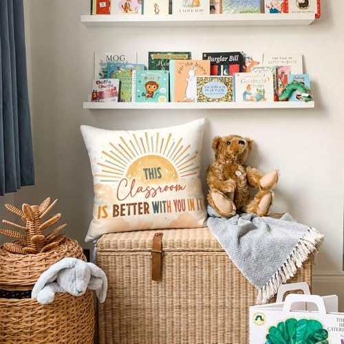 Boho Classroom Homeschool Decor Pillow Cover 18x18 - Image 2