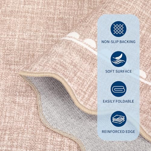 GarveeHome 6ft Round Rugs Washable Scalloped Bow Rug - Image 6