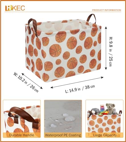 Rectangle Baksetball Print Storage Basket, Books Box, Room Decor, Gift Basket - Image 6
