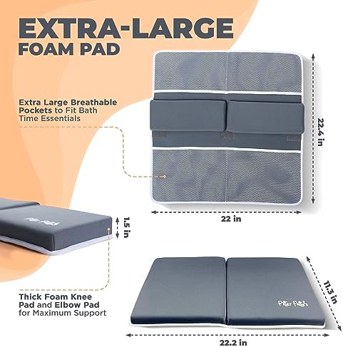 Baby Bath Kneeler and Elbow Rest Pad Set Made of Neoprene & Foam - Image 3