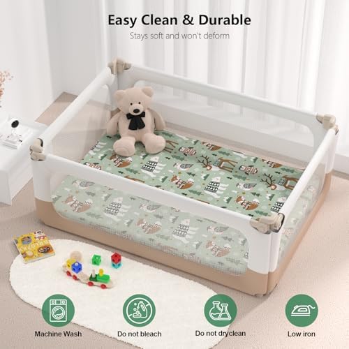 Pack N Play Sheets Fitted, Mini Crib Sheets, Breathable Soft Unisex Playard - Image 2