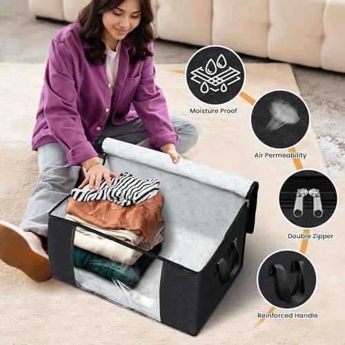Fab totes 3 Pack Storage Bags for Clothes Blanket Storage Bins - Image 4
