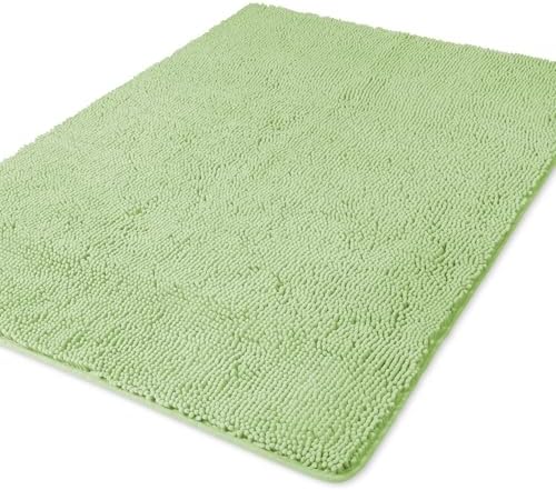 Yeaban Chenille Seafoam Green Bathroom Rug 40"x60", Non-Slip Rubber Backing by Yeaban