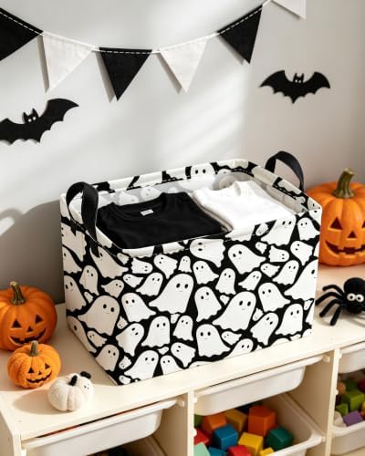 Essme Rectangular Halloween Basket, Ghost Storage Bins Organizer - Image 4