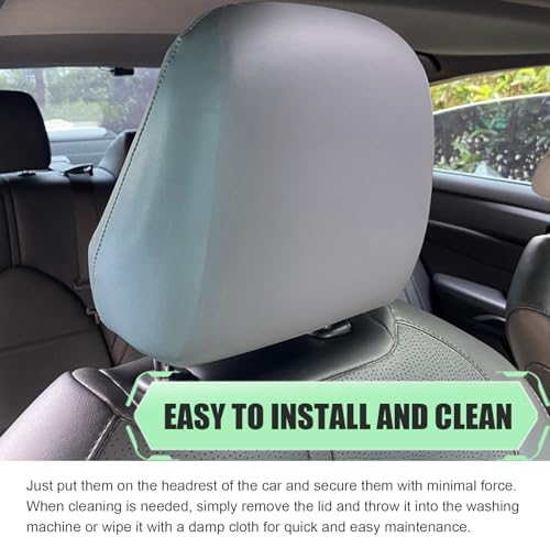Shakas 2 PCS Cars Headrest Covers, Full Wrap-around Non-marking Fit - Image 6