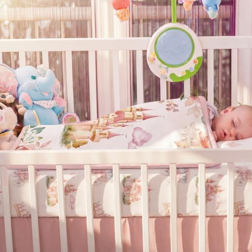 Hahafelt 3 Pcs Pink Princess Baby Crib Bedding Set - Image 6