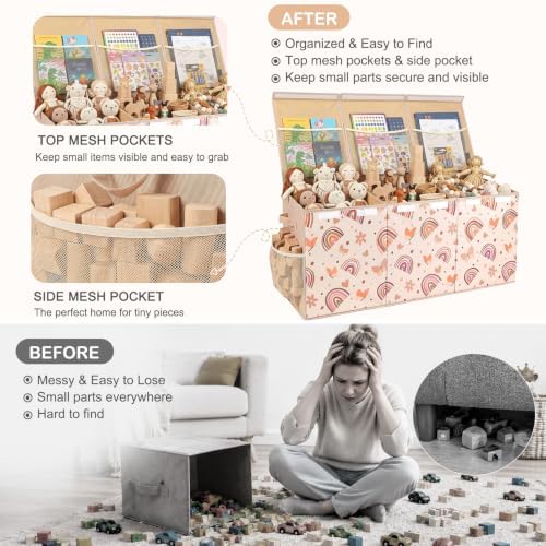 Toy Box with Adjustable Divider Large Toy Chest Storage - Image 3