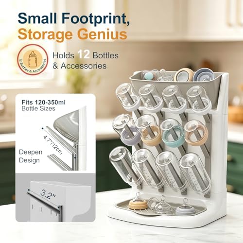 GoMaihe Baby Bottle Drying Rack: Space Saving Vertical Bottle Dryer Holder - Image 2
