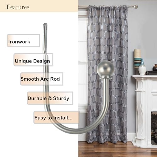 ARNORX Curtain Holdbacks Hooks Solid Steel Hooks Decorative French Ball End - Image 3