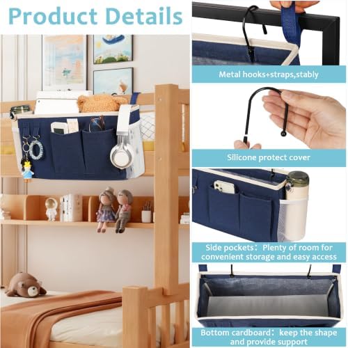 Bedside Caddy, Bedside Storage Bag Hanging Organizer - Image 4