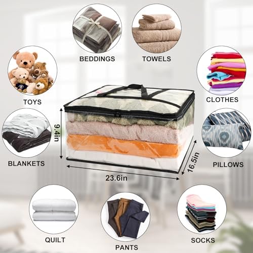 8Pack Clear Blanket Storage Bags, Vinyl Comforter Clothes Storage Closet - Image 3