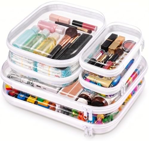 Clear Hard Shell Zipper Case, 6 Pack Diaper Bag Organizer Pouches Set by Unknown