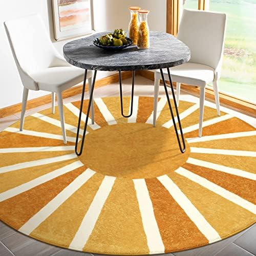 Lahome Boho Round Area Rug - 5Ft Soft Washable Round Classroom Rug - Image 5
