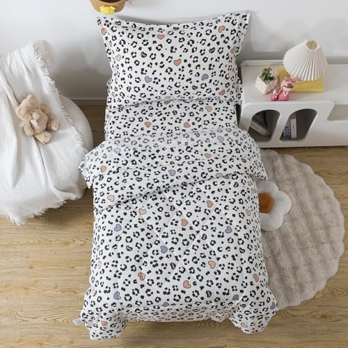 Caressma Cheetah Print Toddler Bedding Set 4 Pieces Kids Comforter Set - Image 2