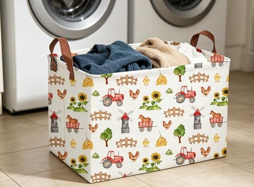 Cute Basket Farm Baskets for Home Decor Basket Rectangular Storage Bin - Image 5