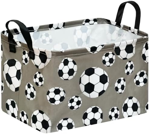 Rectangular Soccer Basket Box Hamper Storage Basket Collapsible Organizer Bin by VAIVUSTO