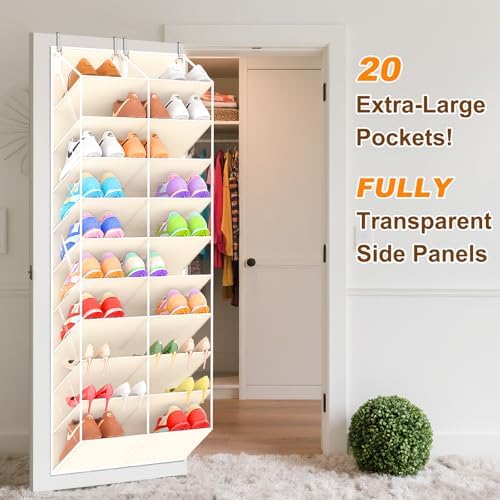UVIAHOMI 20-30 Pairs Over the Door Shoe Organizer, 10-Tier Door Shoes Rack - Image 3