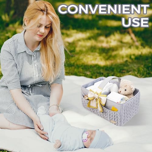 Luxurious Baby Diaper Caddy, Nursery Storage Basket - Image 4
