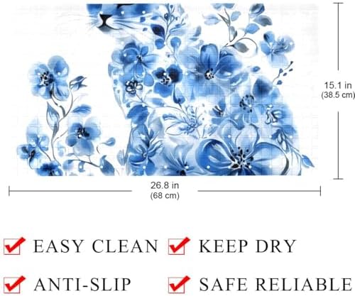 Bathtub Mat Non Slip 26.8x15.1 Inch, Cat Floral Shower Mat - Image 4