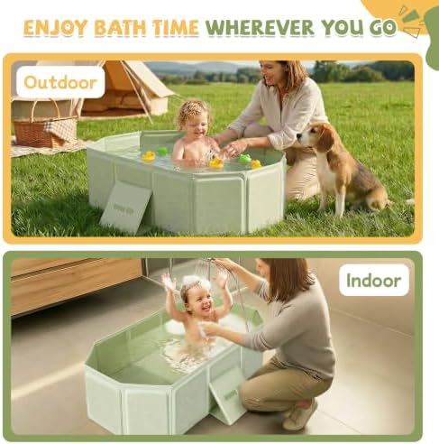 Orzbow Toddler Bathtub with Side Drain Plug, Portable - Image 5