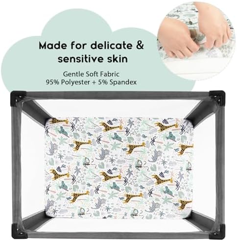 Yoofoss 2-Pack Pack and Play Sheets Fitted 38x26 - Image 2