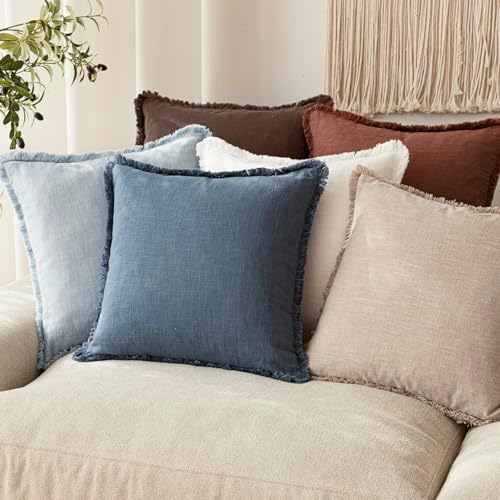 Foindtower Decorative Linen Fringe Lumbar Throw Pillow Covers Cozy Boho - Image 7