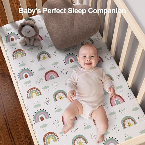 Pack N Play Sheets Fitted, Mini Crib Sheets, Breathable Soft Unisex Playard - Image 7