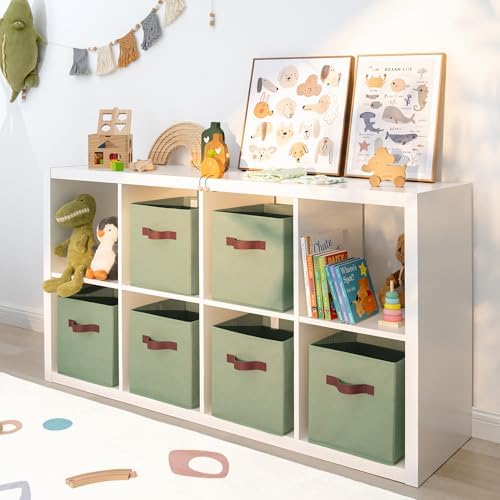 GRANNY SAYS 11 Inch Fabric Storage Cubes, Sage Green - Image 2