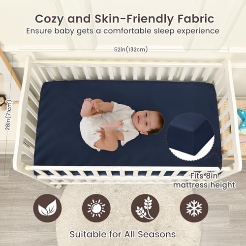 david's kids Waterproof Crib Sheets Fitted 2 Pack, Ultra Soft Breathable Crib - Image 2