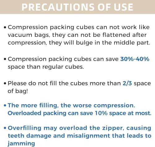 BAGAIL 4 Set/6 Set/8 Set Compression Packing Cubes Travel Accessories - Image 7