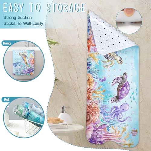 Ocean Animals Bathtub Mat Non Slip, Sea Turtle Baby Bath Mat - Image 6