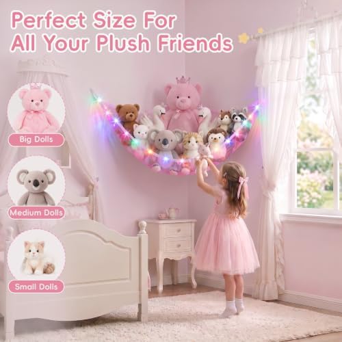 Stuffed Animals Hammock with Remote Control Toy Net Room Decor Storage - Image 6