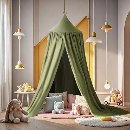 Cotton Kids Bed Canopy, Nursery Room Baby Crib Hanging Curtain Mosquito Net - Image 3