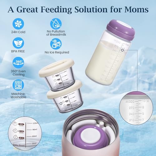 3-in-1 Breast Milk Cooler for 24H 360° Cooling, 11oz Breastmilk Chiller - Image 6