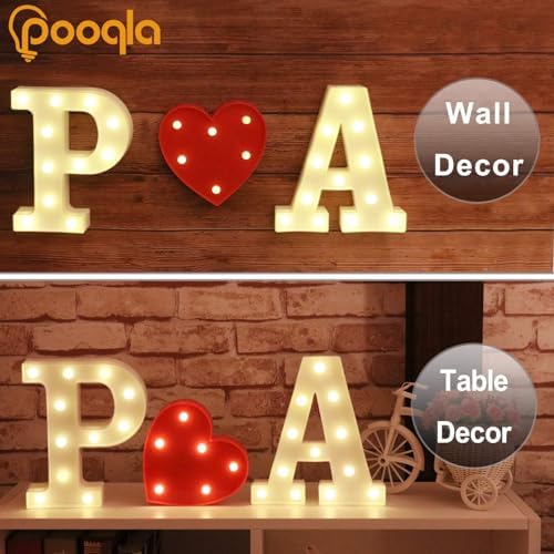 Pooqla LED Marquee Letter Lights Sign, Light Up Alphabet Letter - Image 6