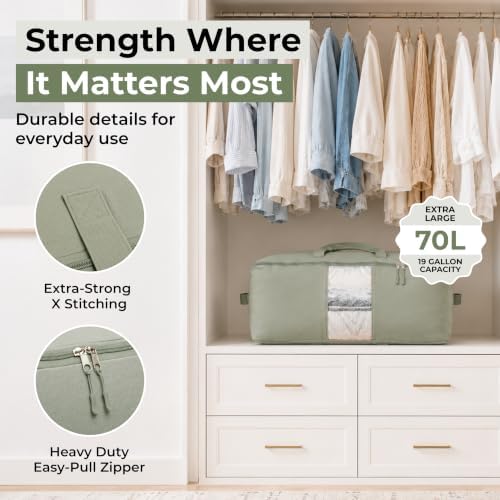 Soft Canvas Storage Bags with Zipper. Thick Breathable - Image 3