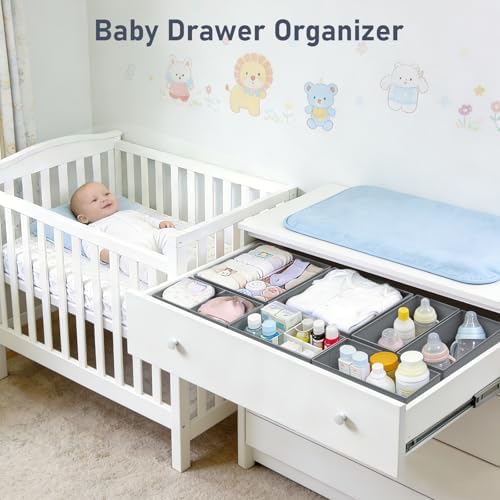 DIMJ Drawer Organizer Clothes- 26 Pack Baby Dresser Organizer - Image 3