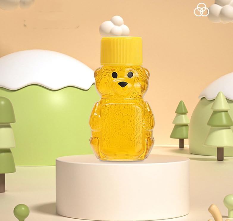 6 Pack Honey Bear Bottle 2oz Bear Shape Clear Empty Honey Bottles Honey Jar - Image 6