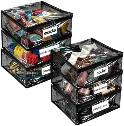 Plastic Storage Bags with Easy-Glide Zipper, Durable Clear Vinyl Zippered by Kikerike