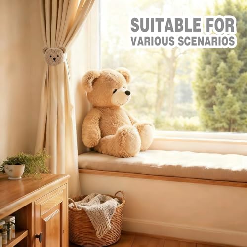 2 Pack Cartoon Bears Curtain Tiebacks, Cute Cartoon Animal Curtain Holdbacks - Image 4