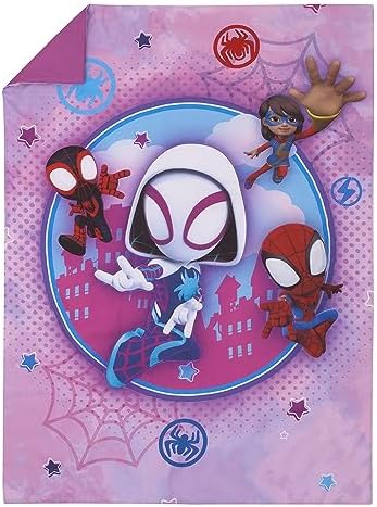 NoJo Marvel Ghost Spider, Go Ghosty Purple, and Blue 4 Piece Toddler Bed Set - Image 2