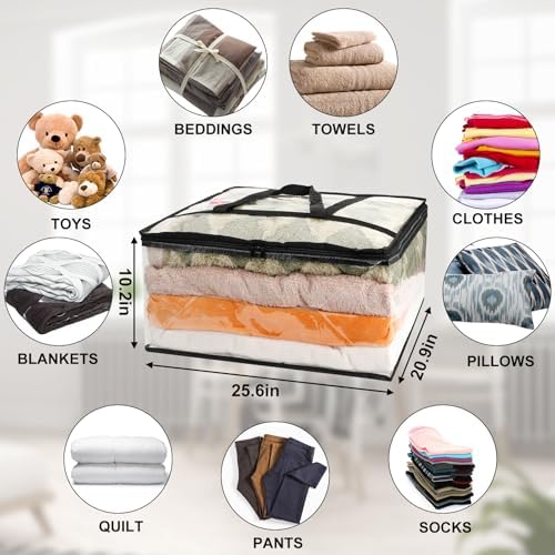 6Pack Clear Blanket Storage Bags, Vinyl Comforter Clothes Storage Closet - Image 3