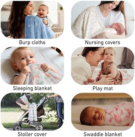GLLQUEN BABY Muslin Swaddle Blankets 2Pk Receiving Blanket Large 35" x 40" - Image 4