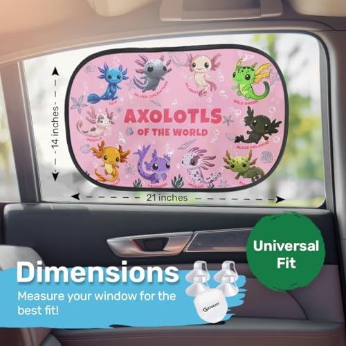 GENANY Axolotls Car Side Window Sun Shades 2 Piece 21 x 14 Inch - Image 6
