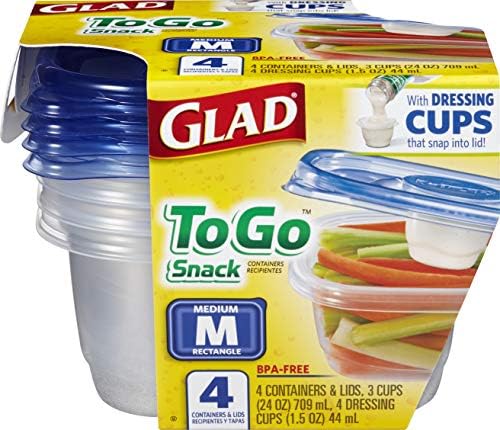 Glad GladWare To-Go Medium Rectangle Snack Containers, 24 Oz - Image 2