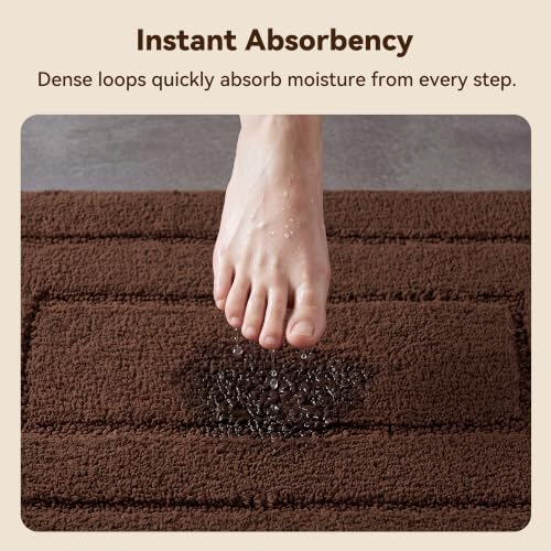 GRANNY SAYS Brown Bathroom Rug 36" x 24", Non-Slip Microfiber Bath Mat - Image 3
